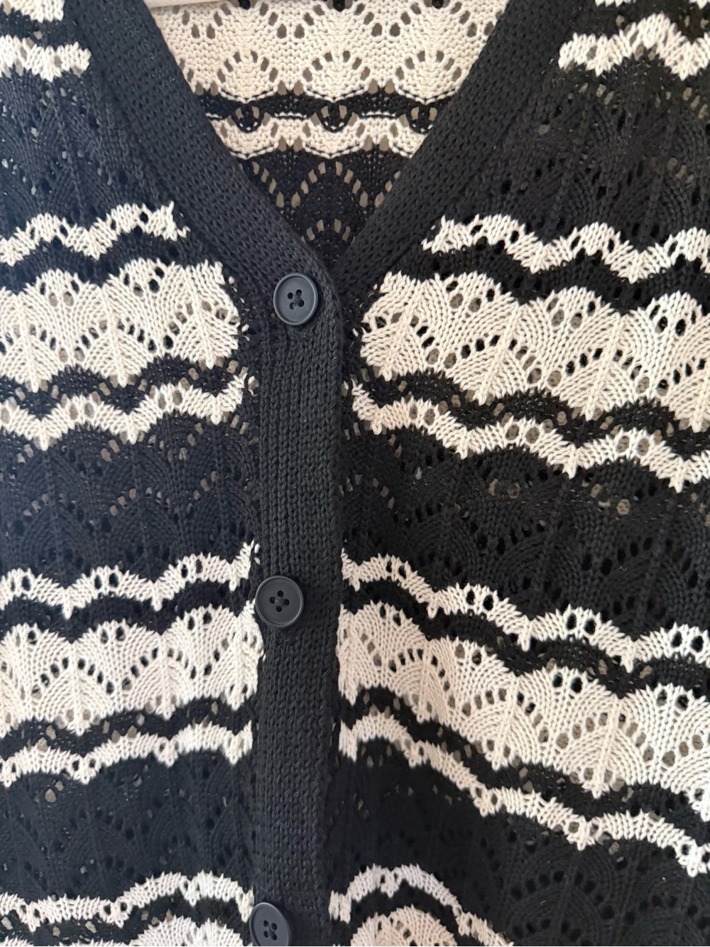 NWOT Women's Black & White Striped Knit coverup Set - Picture 6 of 8